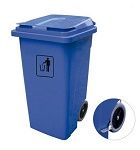 CONTENEDOR Con tapa y pedal acero AZUL 100L